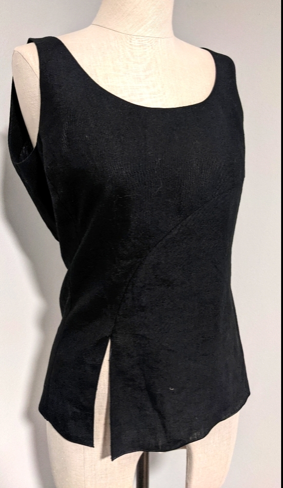 VTG Designer Armani | Black Flax Linen top S M